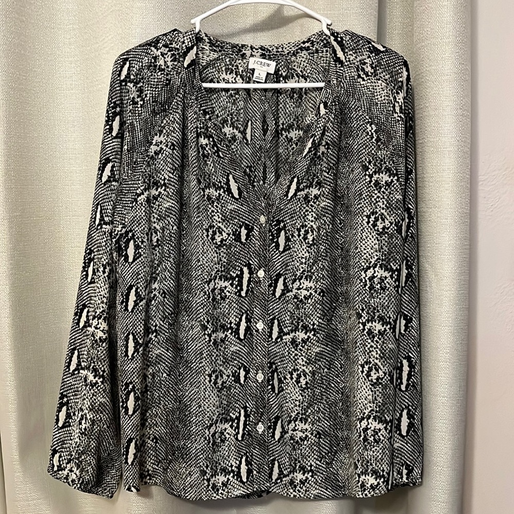 J Crew snakeskin print blouse